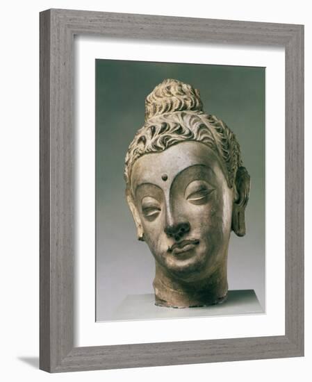 Gandharan Style Lime Plaster Buddha, 4th Century-null-Framed Photographic Print