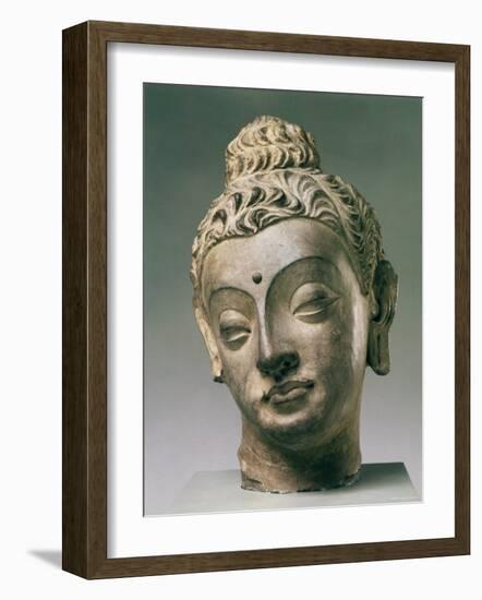 Gandharan Style Lime Plaster Buddha, 4th Century-null-Framed Photographic Print