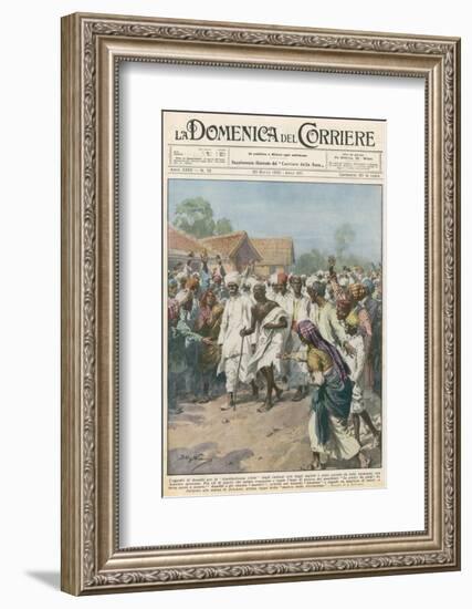 Gandhi Calls on Indian Nationalists to Practise Civil Disobedience-Achille Beltrame-Framed Photographic Print