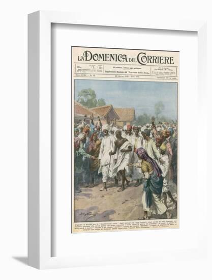 Gandhi Calls on Indian Nationalists to Practise Civil Disobedience-Achille Beltrame-Framed Photographic Print