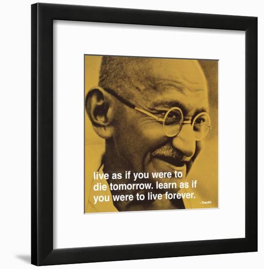 Gandhi: Live and Learn-null-Framed Art Print