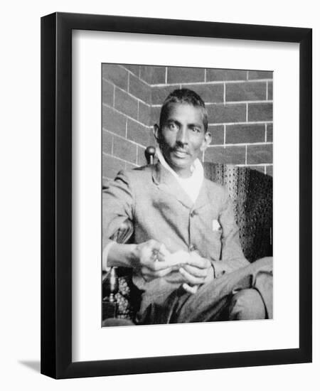 Gandhi Photographed in Johannesburg, Following His Release from Prison, 1908-null-Framed Giclee Print