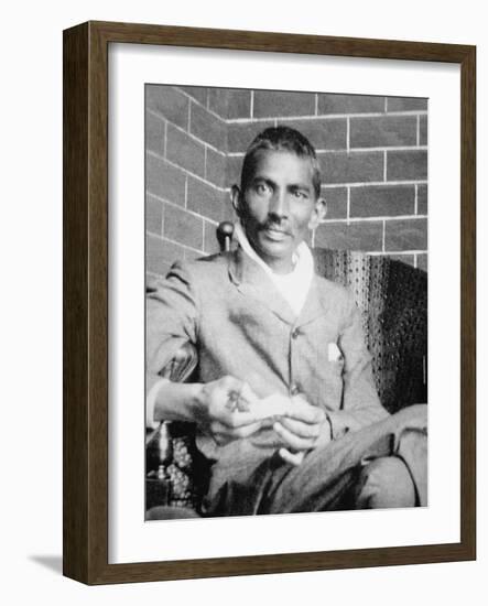 Gandhi Photographed in Johannesburg, Following His Release from Prison, 1908-null-Framed Giclee Print