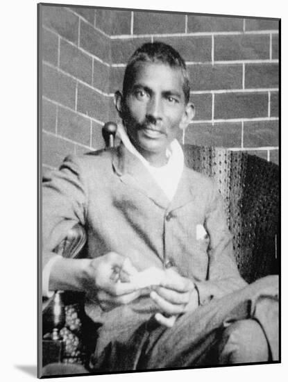 Gandhi Photographed in Johannesburg, Following His Release from Prison, 1908-null-Mounted Giclee Print