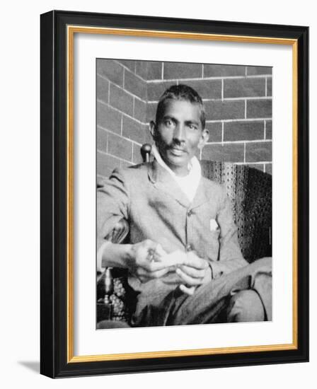 Gandhi Photographed in Johannesburg, Following His Release from Prison, 1908-null-Framed Giclee Print