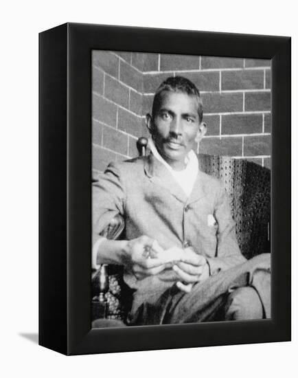 Gandhi Photographed in Johannesburg, Following His Release from Prison, 1908-null-Framed Premier Image Canvas