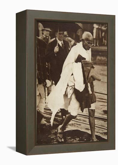 Gandhi Visiting London for 'Round Table' Conferences, September 1930-English Photographer-Framed Premier Image Canvas