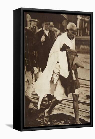 Gandhi Visiting London for 'Round Table' Conferences, September 1930-English Photographer-Framed Premier Image Canvas