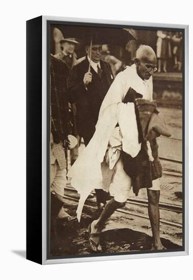 Gandhi Visiting London for 'Round Table' Conferences, September 1930-English Photographer-Framed Premier Image Canvas
