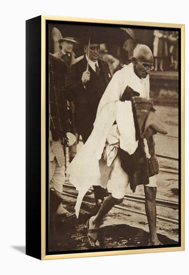 Gandhi Visiting London for 'Round Table' Conferences, September 1930-English Photographer-Framed Premier Image Canvas