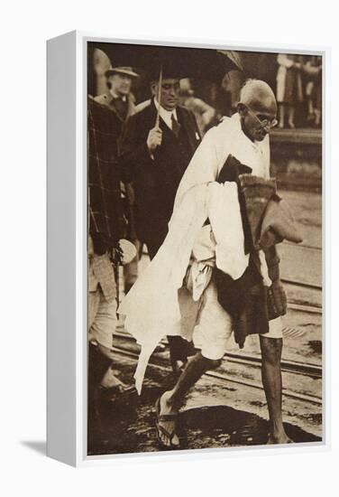 Gandhi Visiting London for 'Round Table' Conferences, September 1930-English Photographer-Framed Premier Image Canvas