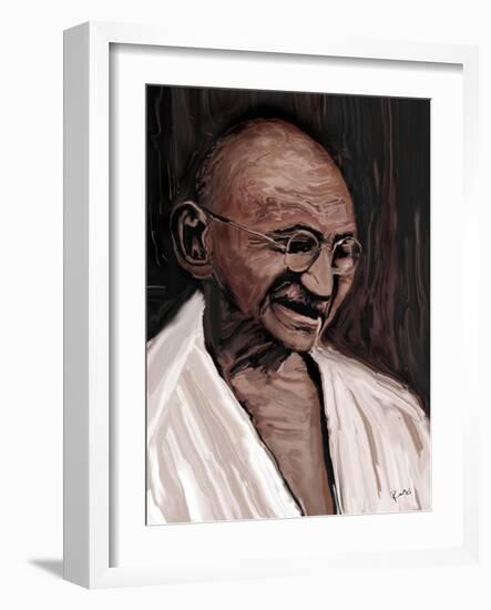 gandhi-Rabi Khan-Framed Art Print