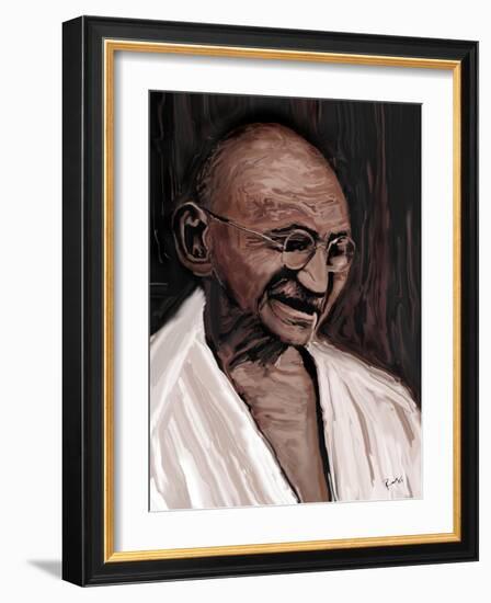 gandhi-Rabi Khan-Framed Art Print