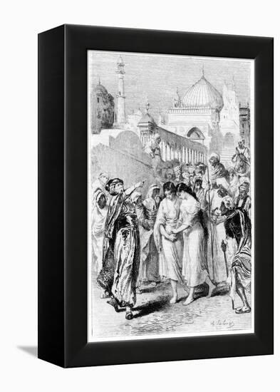 Ganem's Mother and Sister Leaving Damascus, 19th Century-null-Framed Premier Image Canvas