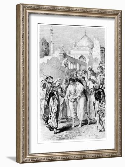 Ganem's Mother and Sister Leaving Damascus, 19th Century-null-Framed Giclee Print