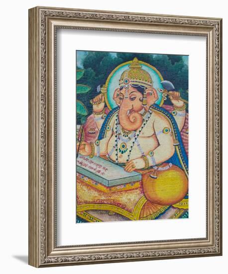 Ganesh Mural in the City Palace, Rajasthan, India-Walter Bibikow-Framed Photographic Print