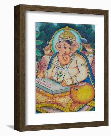 Ganesh Mural in the City Palace, Rajasthan, India-Walter Bibikow-Framed Photographic Print