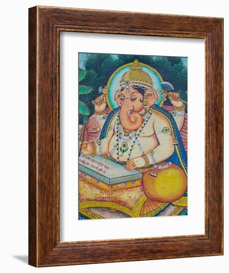 Ganesh Mural in the City Palace, Rajasthan, India-Walter Bibikow-Framed Photographic Print