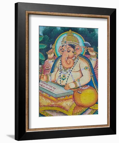 Ganesh Mural in the City Palace, Rajasthan, India-Walter Bibikow-Framed Photographic Print