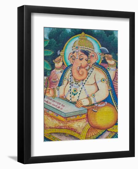 Ganesh Mural in the City Palace, Rajasthan, India-Walter Bibikow-Framed Photographic Print