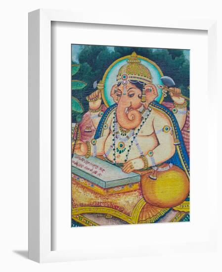 Ganesh Mural in the City Palace, Rajasthan, India-Walter Bibikow-Framed Photographic Print