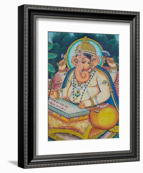 Ganesh Mural in the City Palace, Rajasthan, India-Walter Bibikow-Framed Photographic Print