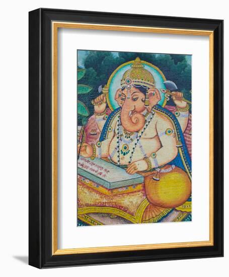 Ganesh Mural in the City Palace, Rajasthan, India-Walter Bibikow-Framed Photographic Print