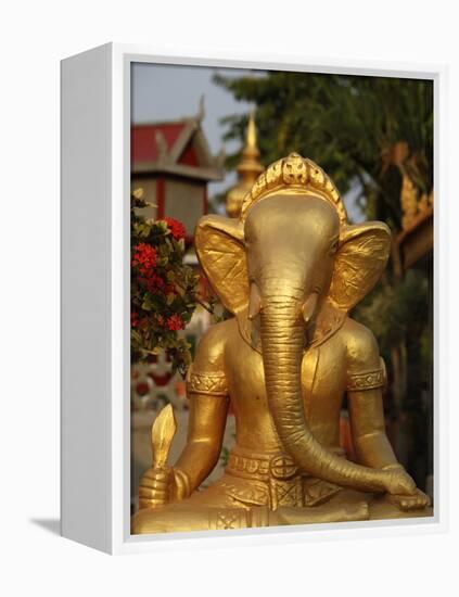 Ganesh Statue in Wat Deydos, Kompong Cham, Cambodia, Indochina, Southeast Asia-Godong-Framed Premier Image Canvas