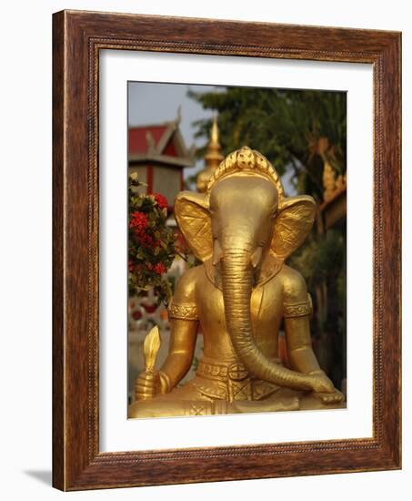 Ganesh Statue in Wat Deydos, Kompong Cham, Cambodia, Indochina, Southeast Asia-Godong-Framed Photographic Print