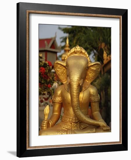 Ganesh Statue in Wat Deydos, Kompong Cham, Cambodia, Indochina, Southeast Asia-Godong-Framed Photographic Print