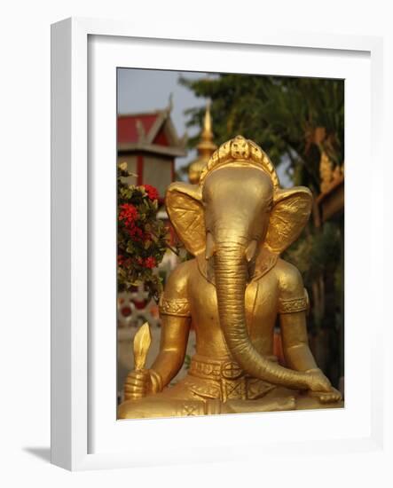 Ganesh Statue in Wat Deydos, Kompong Cham, Cambodia, Indochina, Southeast Asia-Godong-Framed Photographic Print