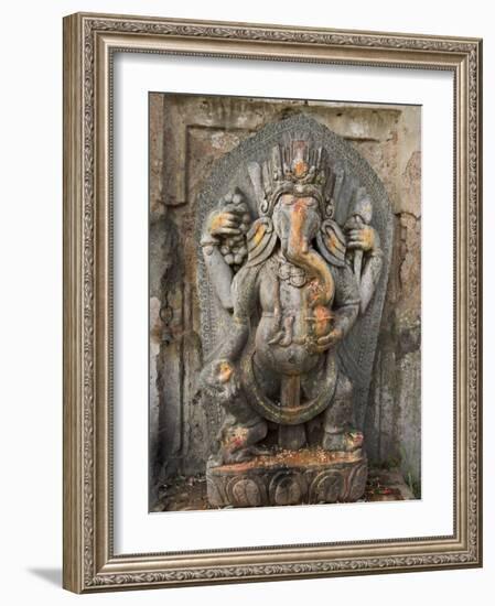 Ganesh Stone Statue, Son of Shiva and Parvati.-Don Smith-Framed Photographic Print