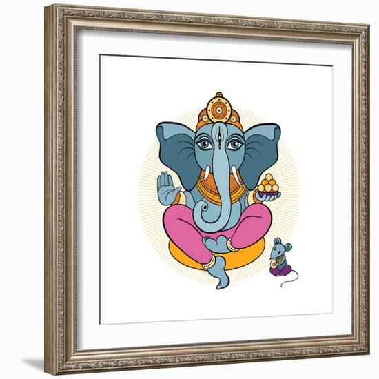Ganesha and Mouse-Katya Ulitina-Framed Art Print