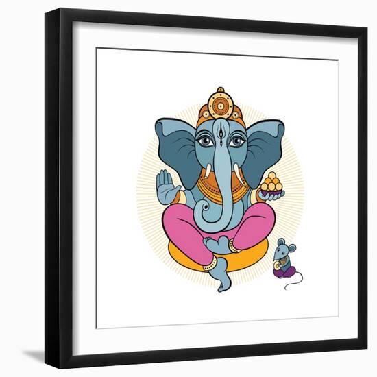 Ganesha and Mouse-Katya Ulitina-Framed Art Print