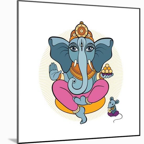 Ganesha and Mouse-Katya Ulitina-Mounted Art Print