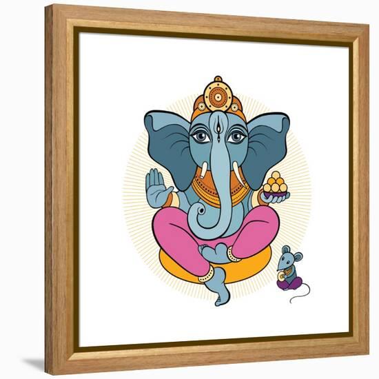 Ganesha and Mouse-Katya Ulitina-Framed Stretched Canvas