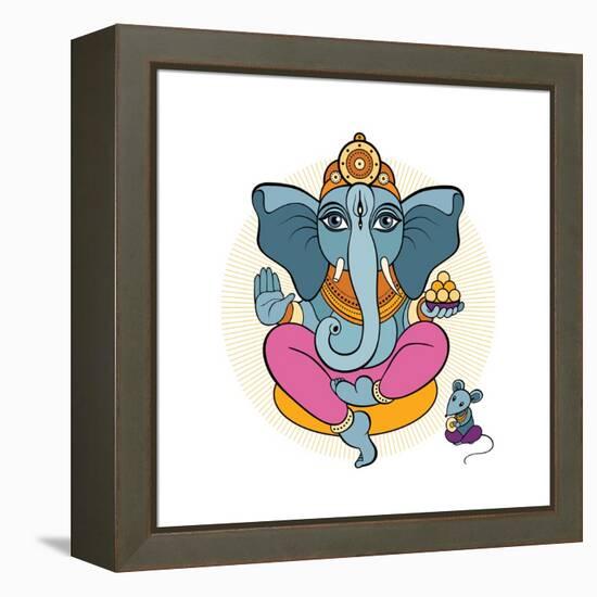 Ganesha and Mouse-Katya Ulitina-Framed Stretched Canvas