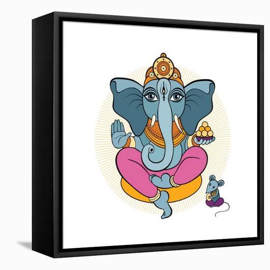 Ganesha and Mouse-Katya Ulitina-Framed Stretched Canvas