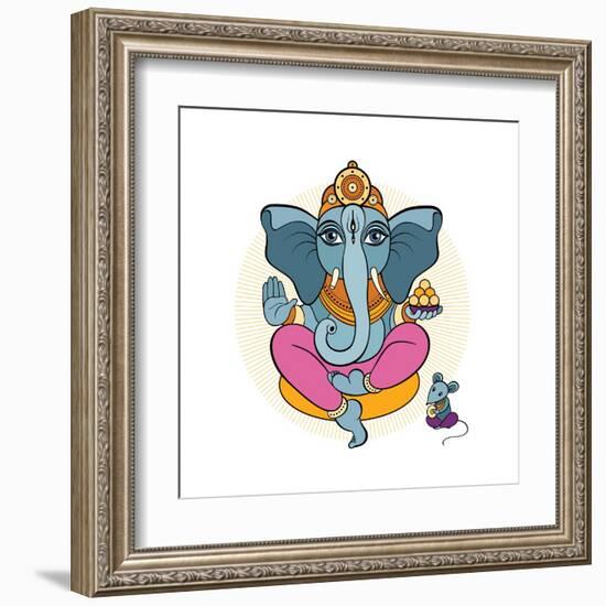 Ganesha and Mouse-Katya Ulitina-Framed Art Print