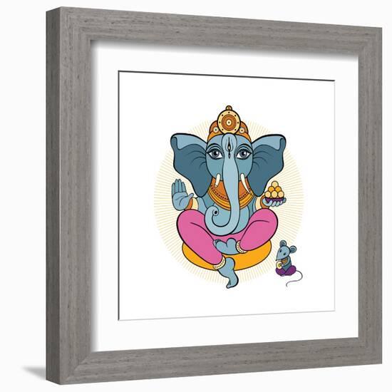 Ganesha and Mouse-Katya Ulitina-Framed Art Print