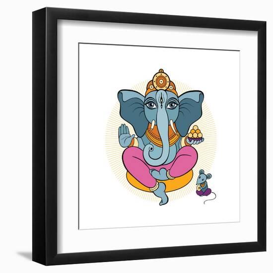 Ganesha and Mouse-Katya Ulitina-Framed Art Print