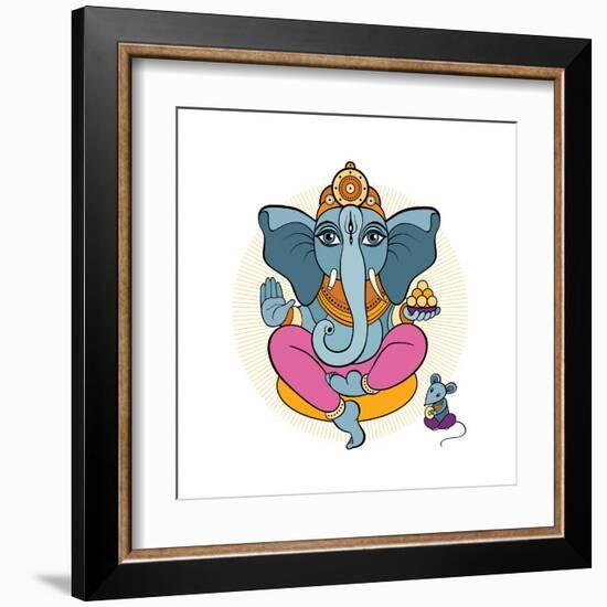 Ganesha and Mouse-Katya Ulitina-Framed Art Print