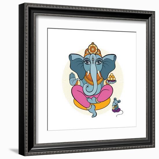 Ganesha and Mouse-Katya Ulitina-Framed Art Print