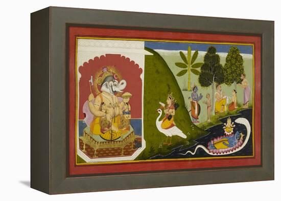 Ganesha Blessing This Endeavour-null-Framed Premier Image Canvas