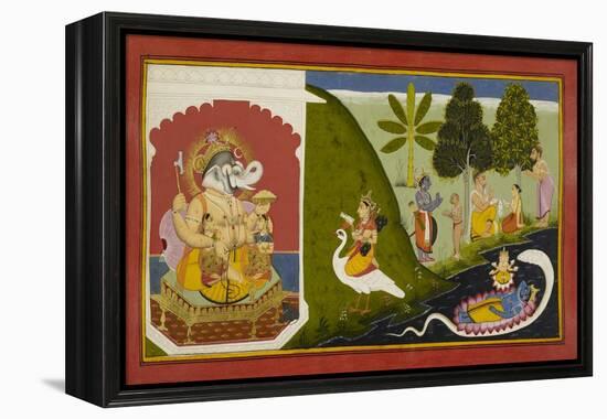 Ganesha Blessing This Endeavour-null-Framed Premier Image Canvas