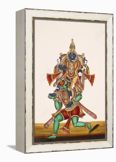 Ganesha Defeating an Evil Demon, from Thanjavur, India-null-Framed Premier Image Canvas