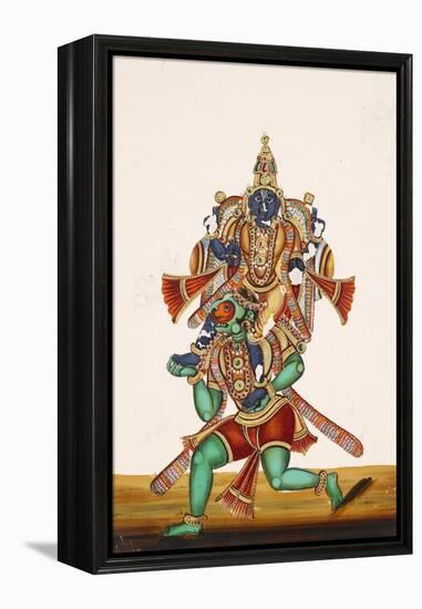 Ganesha Defeating an Evil Demon, from Thanjavur, India-null-Framed Premier Image Canvas