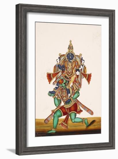 Ganesha Defeating an Evil Demon, from Thanjavur, India-null-Framed Giclee Print