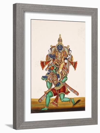 Ganesha Defeating an Evil Demon, from Thanjavur, India-null-Framed Giclee Print