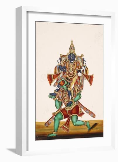 Ganesha Defeating an Evil Demon, from Thanjavur, India-null-Framed Premium Giclee Print